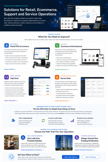 MicroTelecom ecommerce storefront displayed on desktop and mobile devices