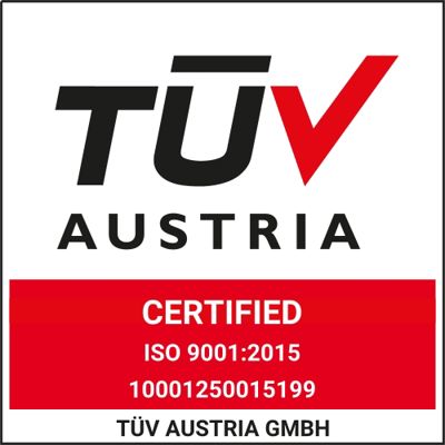 ISO 9001:2015 Certified by TÜV Austria