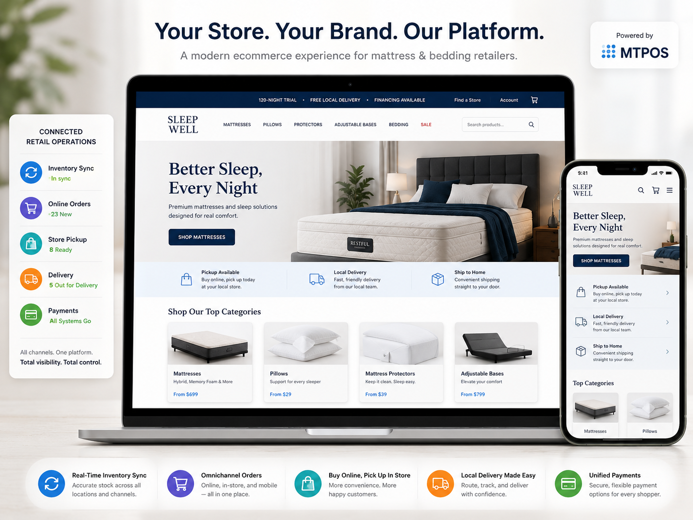 MTPOS eCommerce Platform for Mattress and Bedding Stores